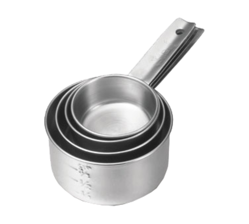 CRESTWARE Measuring Cup: Dry/Liquid, 0.25 C Capacity, Stainless Steel, 4  Pieces, Gray, NSF Certified