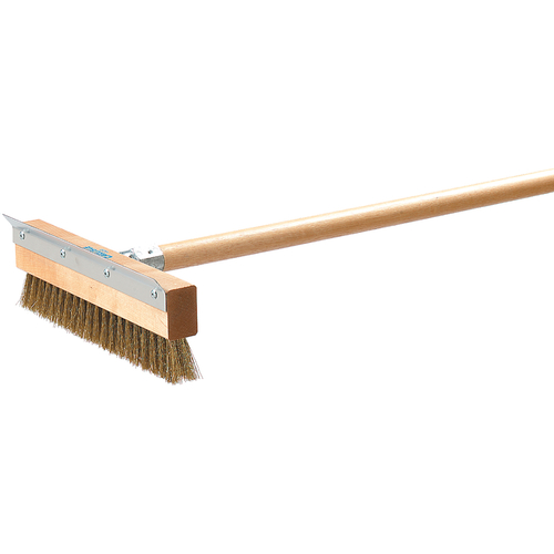 Pizza Oven Brush with Scraper and Wooden Handle 36 Overall Length