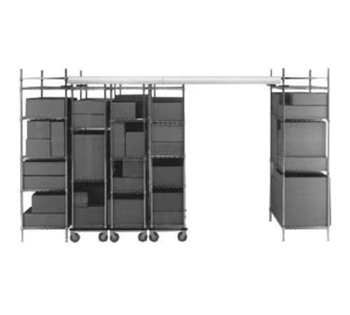 Metro Top-Track Overhead Track Shelving Complete Kit with Super Erecta  Chrome Wire Shelves - Metro