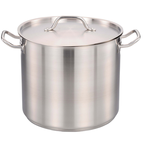 Winco 8-1/2 Quart Aluminum Stock Pot with Reinforced Rim and Riveted  HandleS