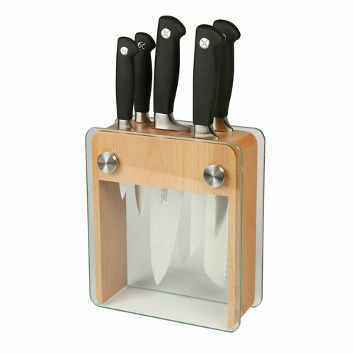 Dexter Russell Sb-6 SofGrip 6-Piece S/S Knife and Block Set