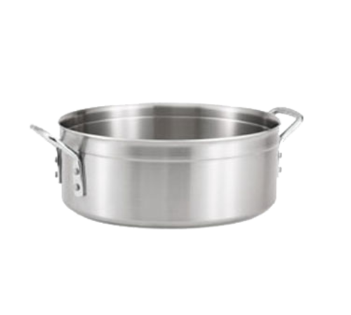 TrueCraftware 40 qt. Aluminum Brazier Pot with Cover- Heavy Weight Braiser  Pan Perfect Roasting Baking Sauteing Searing and Pan Frying