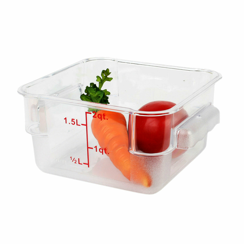 Cambro 2SFSCW135 2 Qt. Clear Square Polycarbonate Food Storage