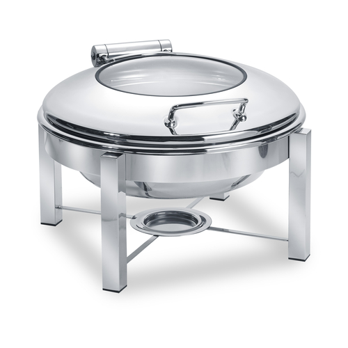 Eastern Tabletop 3948G/S 6 qt. Round Induction Chafer with Glass /w Stand