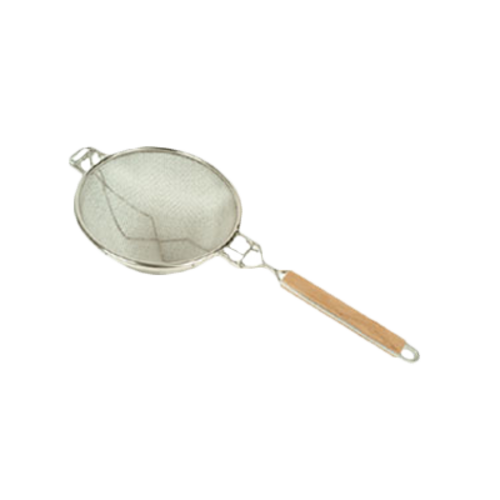 Single Fine Mesh Strainer With Flat Wooden Handle - 10-1/2