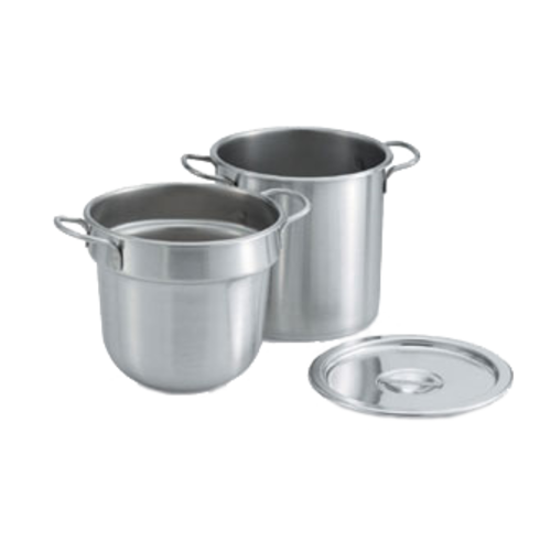 12 qt Double Boiler (3 PC/SET), Stainless Steel, Encapsulated Base,  Standard Electric, Gas Cooktop, Halogen