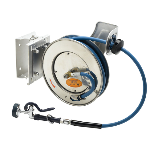 B-7132-01-ESB T S Brass Hose Reel, open, wall mount, 3/8in. x 35