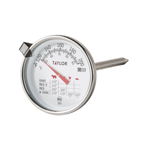 Taylor Thermometers Taylor Meat Thermometer Meat 120 To 200 Deg F 2-3/4  Dia. Dial