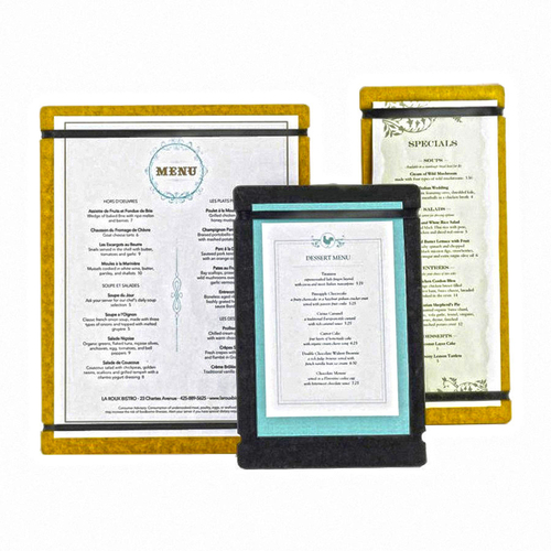 Clear Page Protectors for Casemade Menu Covers 4.25x14