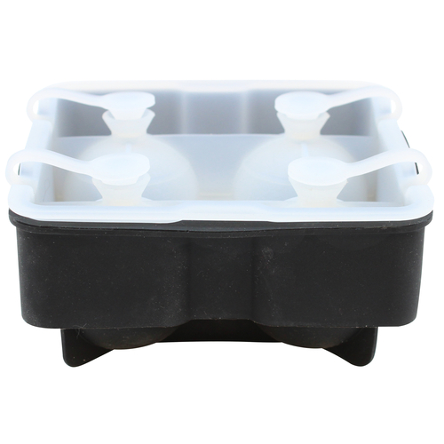 American Metalcraft SMSR8 Black Silicone 6 Compartment 1 1/2 Sphere Ice Mold with Lid