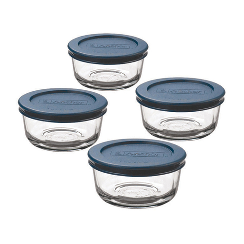 Anchor Hocking 8-Piece Round Glass Food Storage Container Set