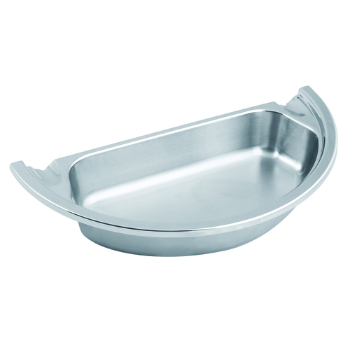 CookTek CT-103096 Round Split Pan Insert for 6.9 qt Chafer - Porcelain,  White