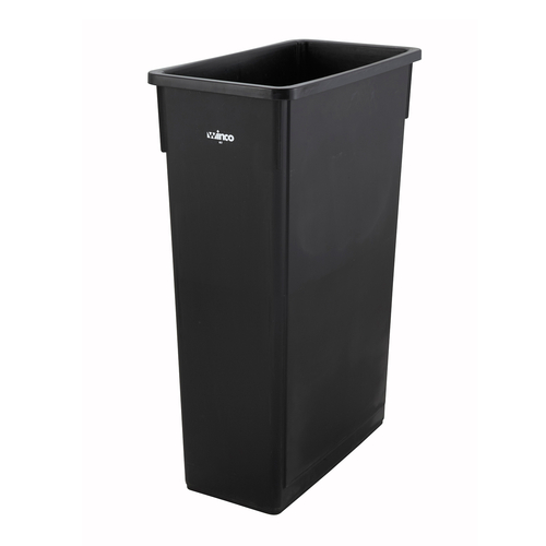 Janitorial 23 Gallon Black Slim Rectangular Trash Can