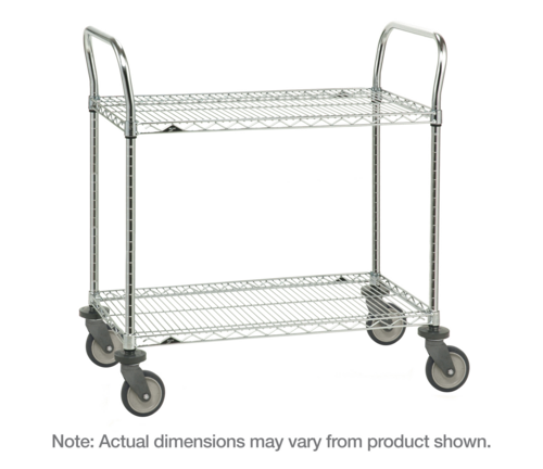 Metro MW208 MW Series Utility Cart with 3 Stainless Steel Solid Shelves, 24 x 36 x 39