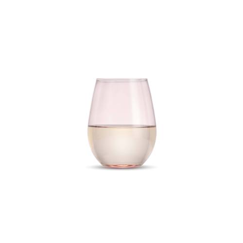 Libbey 217/AG8N1P 11 3/4 oz Stemless Color Wine Glass, Blush, Pink, Case of 12