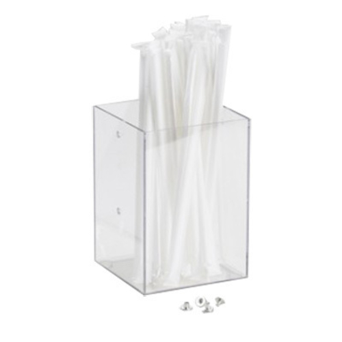 Tablecraft H714CH Glass Countertop Straw Dispenser