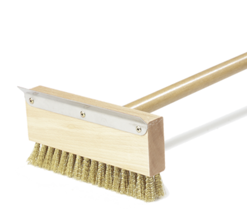 Oven Cleaning Brush & Scraper with Brass Wire Bristles