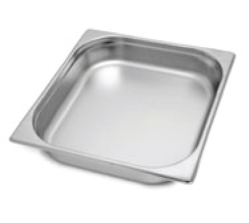 CookTek CT-103096 Round Split Pan Insert for 6.9 qt Chafer - Porcelain,  White