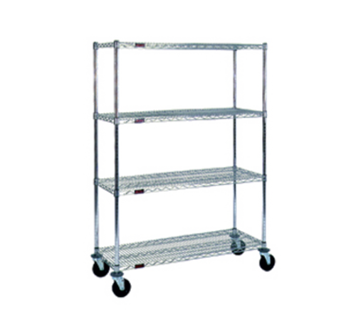 Wire Cart with casters, 4-shelf