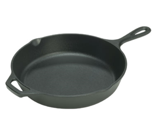 Lodge 10 Seasoned Carbon Steel Skillet w/Orange Silicone Handle Holder-3  ea per case