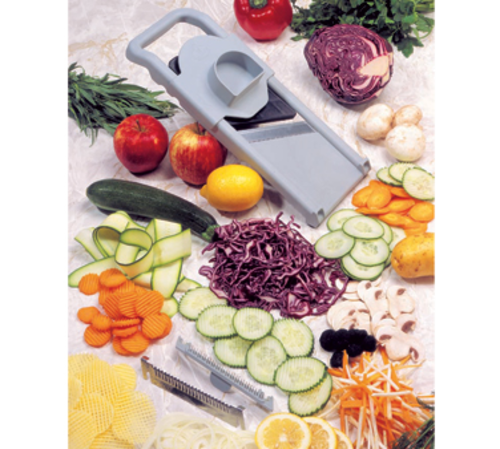 Winco MDL-15, Mandoline Slicer Set with Stainless Steel Hand Guard