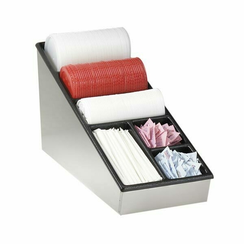 NLS-1 Dispense-Rite Lid, Straw and Condiment Organizer, narr