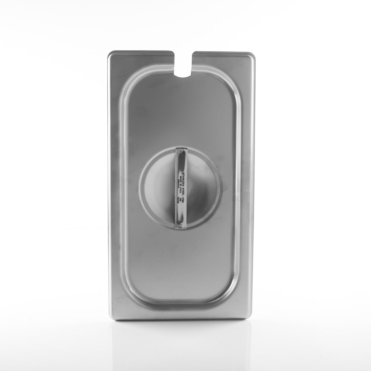Stainless Steel Steam Table Pan Cover - 1/6 Size Slotted Cover With Handle
