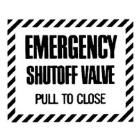 Adesivo Di Sicurezza INDIGOS UG "EMERGENCY MAIN GAS VALVE SHUT OFF" - 150 X 200 Mm - Pellicola Tedesca Resistente UV Per Esterni