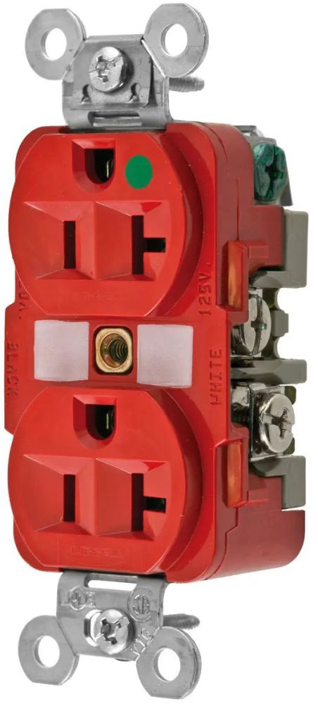 HUBHBL8300RED HUBW HBL8300RED 20A 125V DUP RCPT | Hill Country