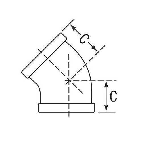 (D) 1-1/2 GALV MALL 45 ELBOW