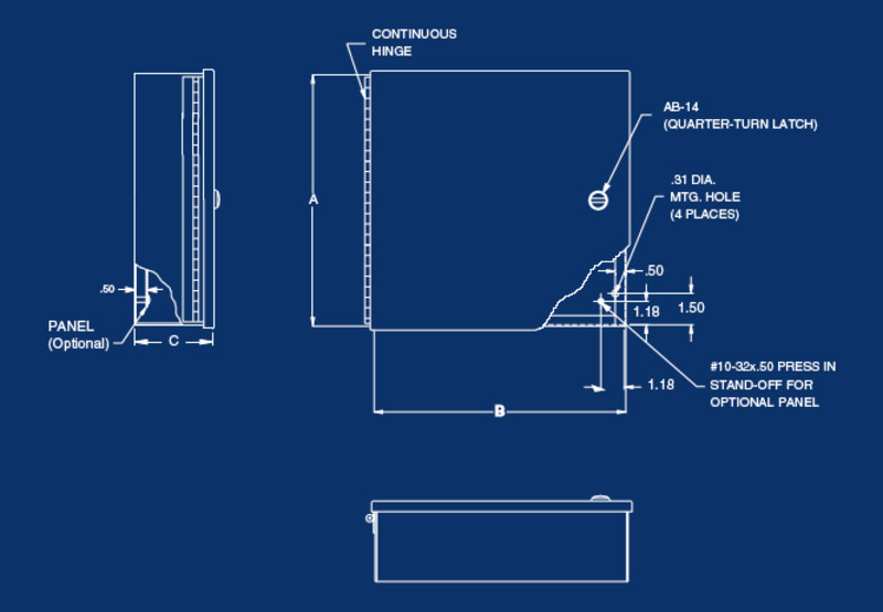 AB-12124SM AUSTIN-ENCL 12X12X4 SMALL HNGCOVER OEM..