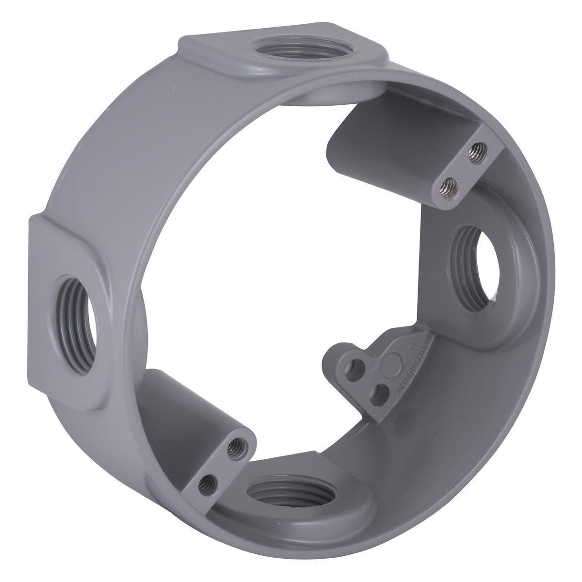 5363-0 RACO RND WP EXT ADAPT (4) 1/2 IN. OUTLETS GRY 05016953630