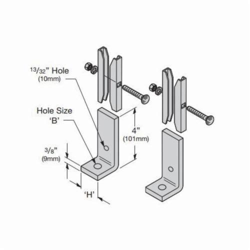 SB2106BYZ FOOT/END SUPPORT KIT, 1 1/2-IN. RUNWAY HEIGHT, 9/16-IN. HOLE, YELLOW ZINC SB2106BYZ