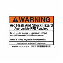 102309 BRADY B302 3.5X5 BLK/ORG/W 100/RL FLASH&SHOCK 75447300901