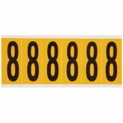 1520-8 BDY 3/4IN MARKER #8 - 32/CARD BLACK ON YELLOW