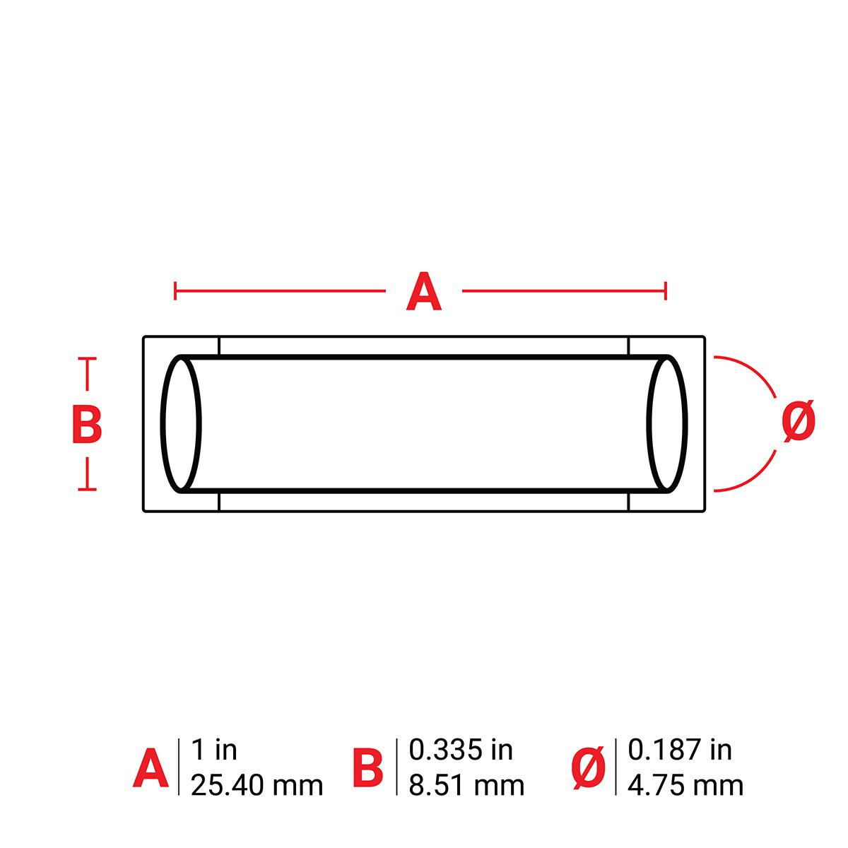 M6-187-1-342-WT BRADY HEAT-SHRINK LBLS 0.187DIA WT 1" RL/100