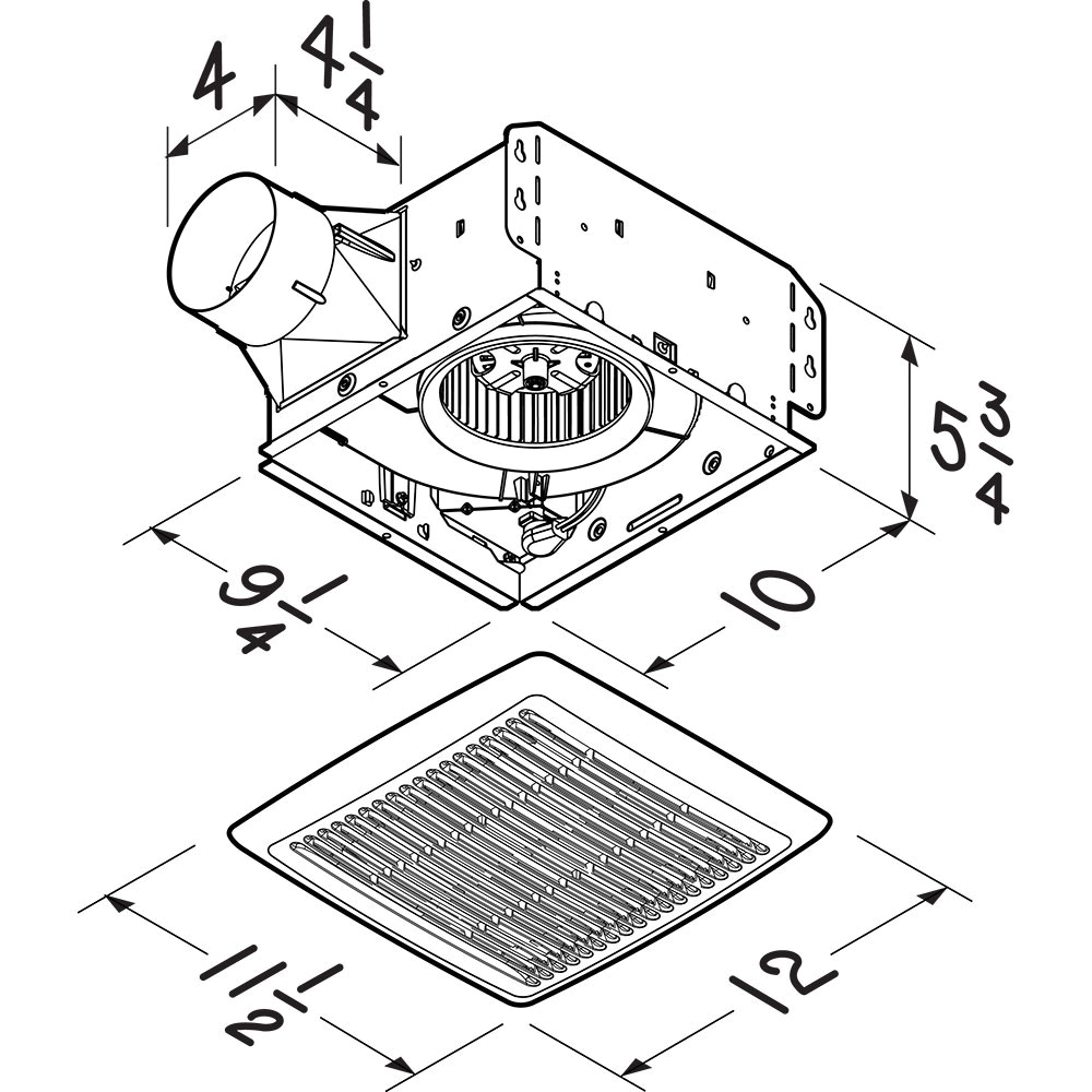 AE50-110DC NUTONE EXHAUST FAN 50-80-110CFM