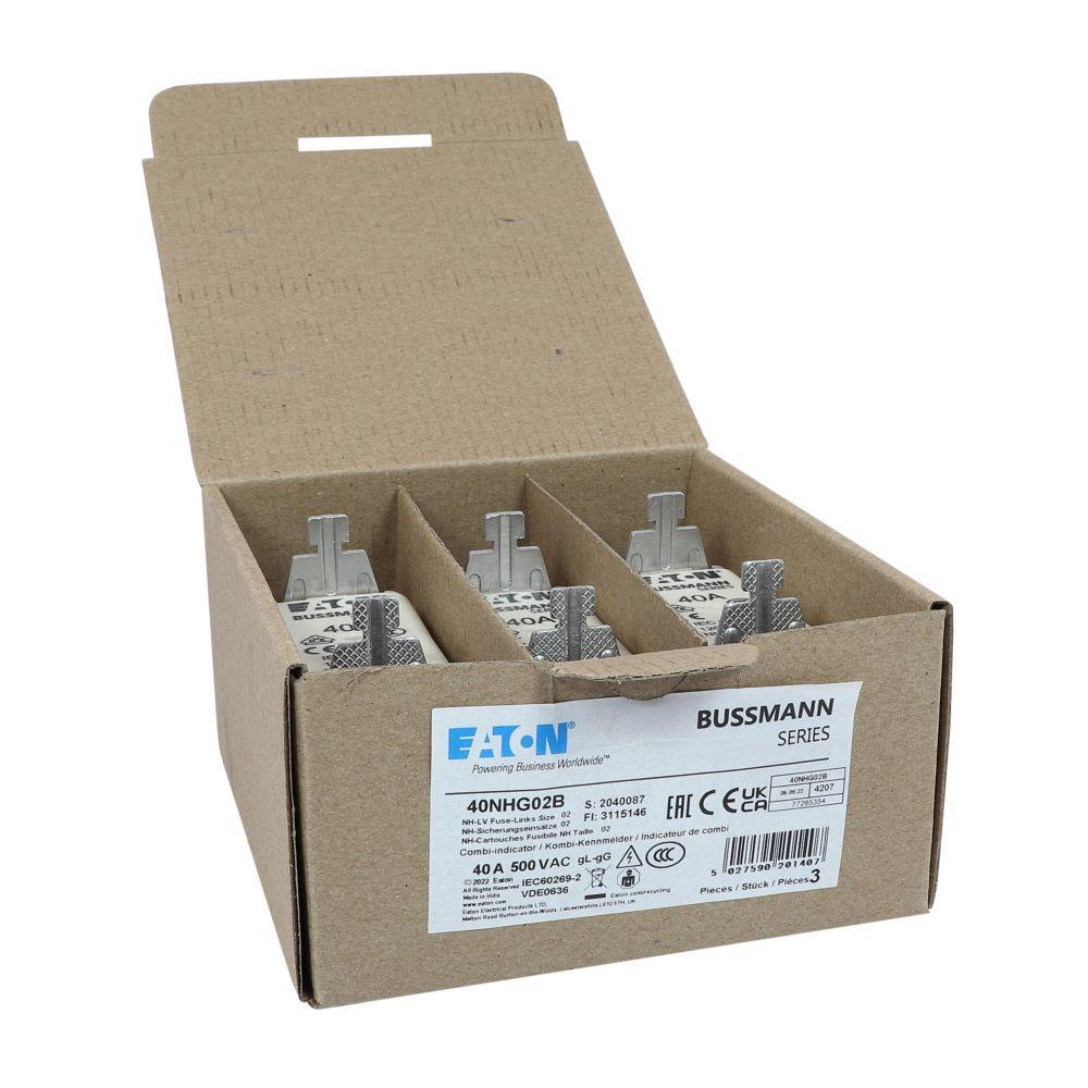 40NHG02B BUSSMANN NH FUSE 40A 500V GG/GL SIZE 02