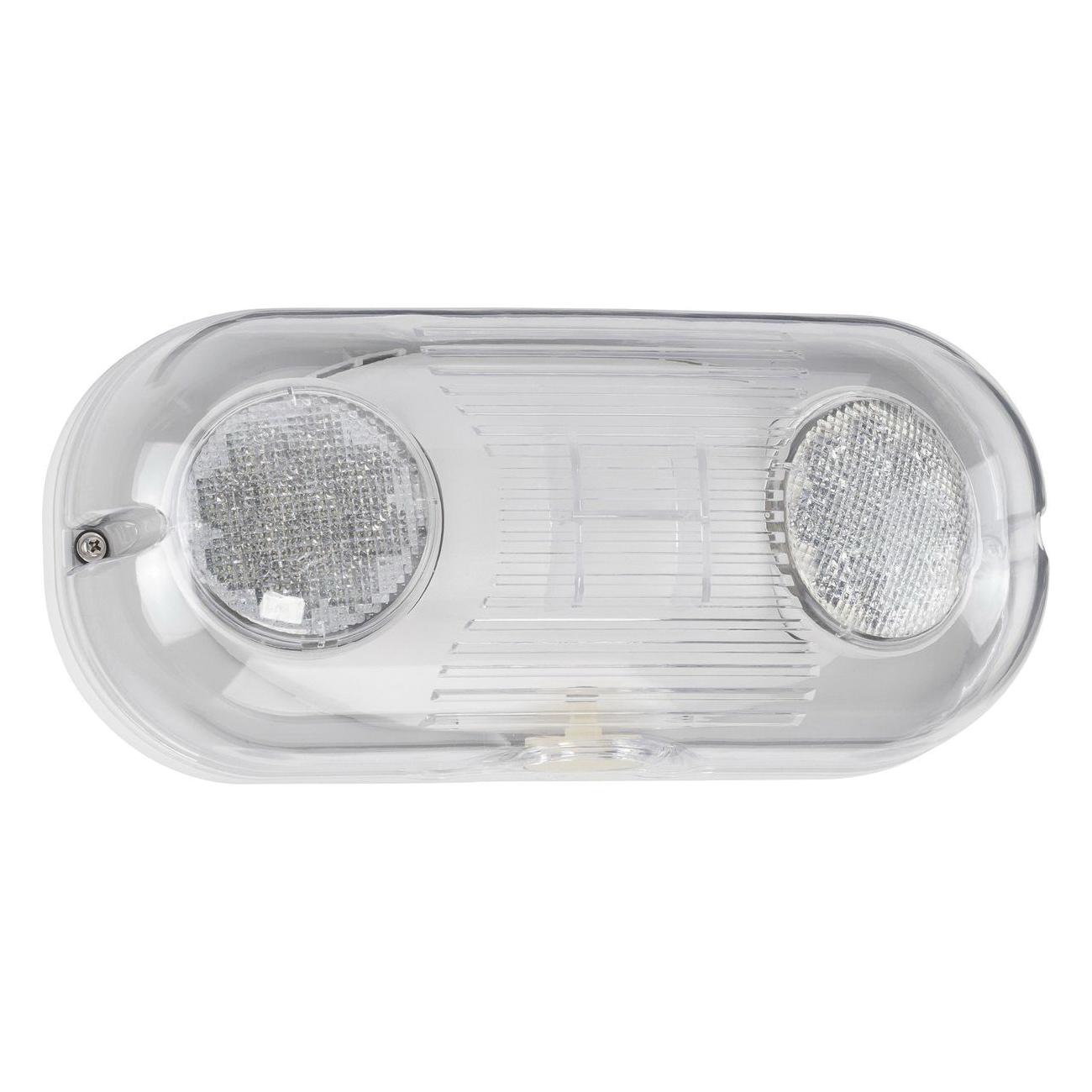 CU2SO HUB LED EMERGENCY LIGHT WITH FULLY ADJUSTABLE LAMPHEADS GASKETED POLYCARBONATE SHIELD FOR OUTDOOR USE NICKEL CADMIUM BATTERY