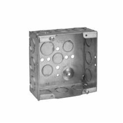 TP521 C-HINDS 4 11/16 SQ OUTLET BOX WELDED 1/2 & 3/4 KO 2 1/8 D 78618910521