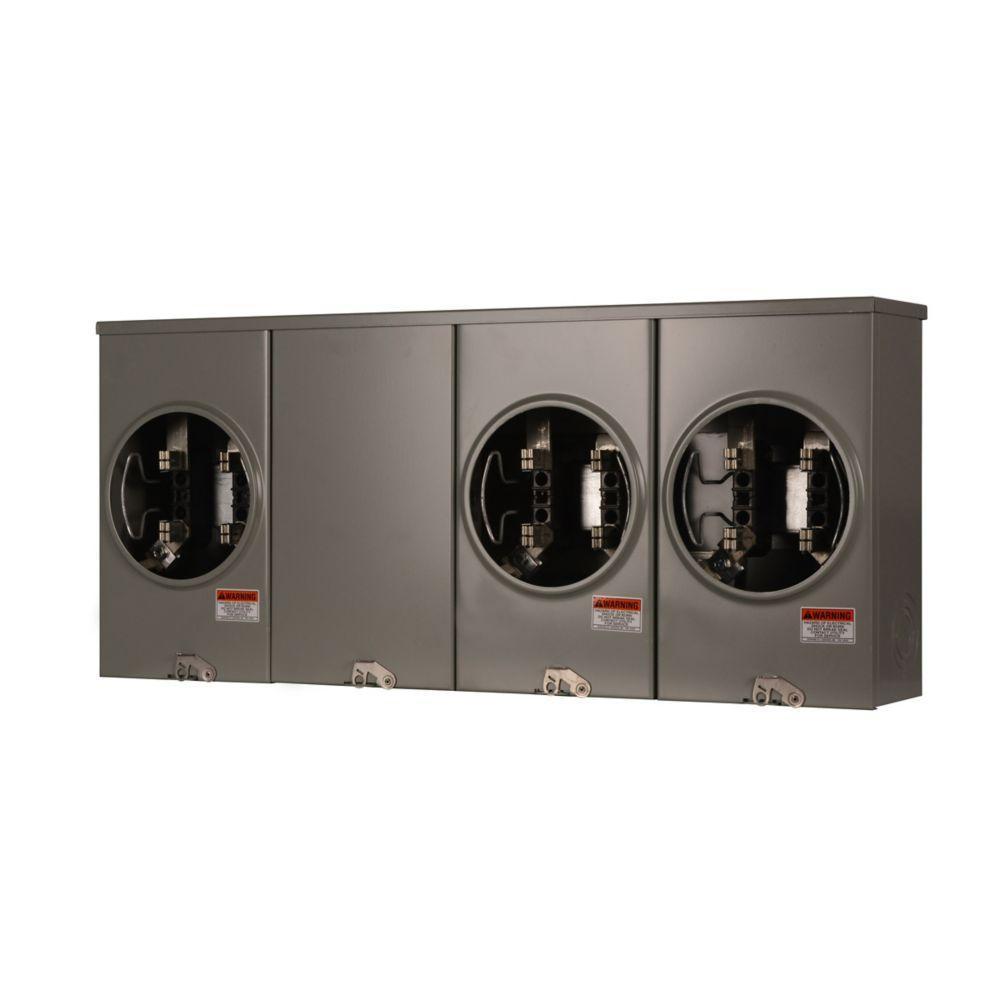 1009695CH CH 4 POSITION GANG HORIZONTAL METER SOCKETS 100A HORN BYPASS