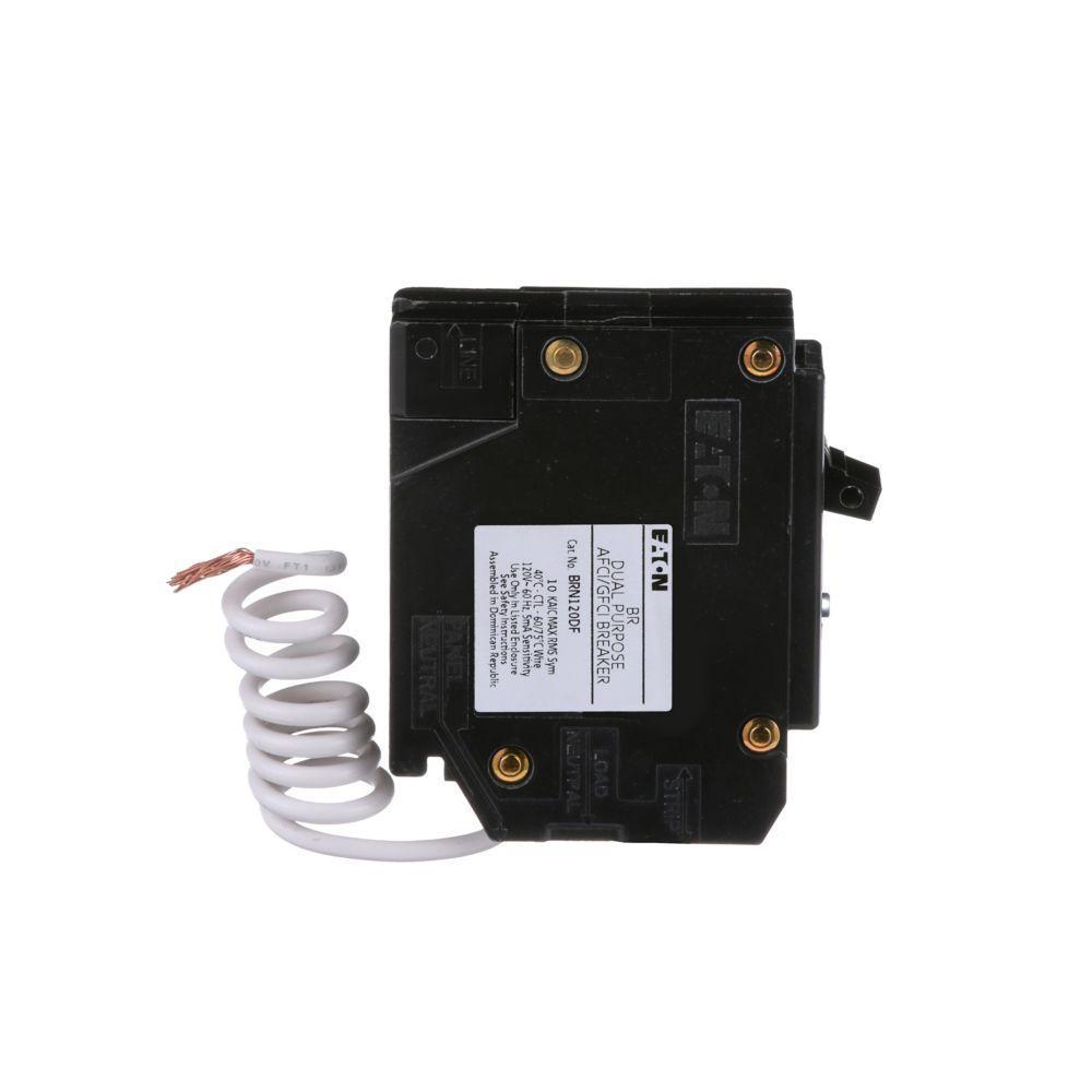BRN120DF CH EATON BR DUAL FUNCTION AF/GF, PIGTAIL NEUTRAL, 20A, 10KAIC