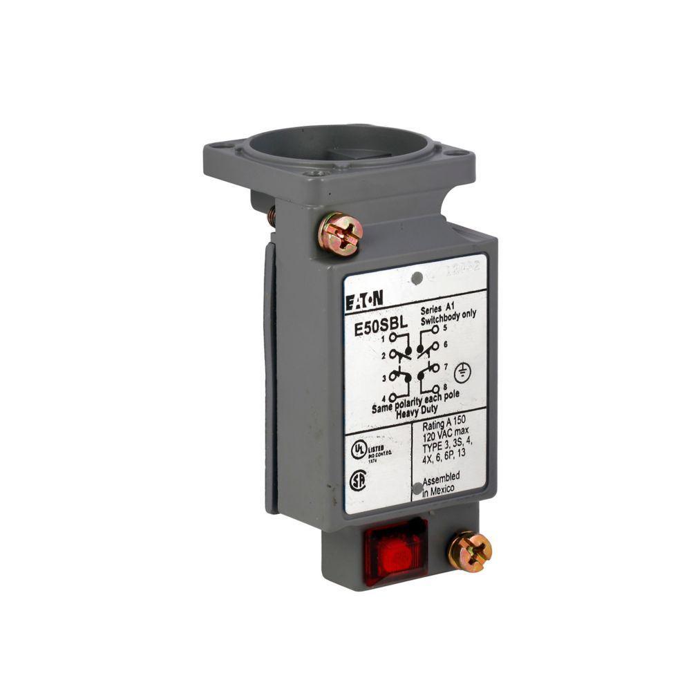 E50SBL CH E50 SWITCH BODY DOUBLE POLE 2NO-2NC WITH 24-120VAC/DC LED