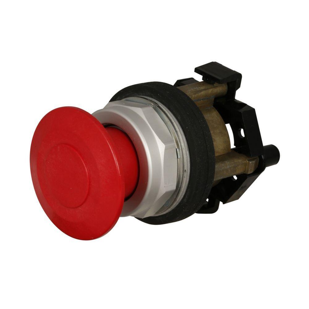 HT8DBRB CH 2-POS PUSH-PULL, RED, WITH 1NC CONTACT BLOCK