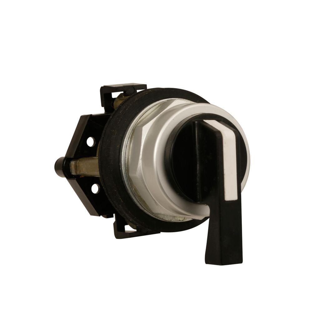 HT8JYH1DAA5 CH 3-POSITION SEL SW, BLACK LEVER, SPRING RETURN BOTH, WITH 2NO