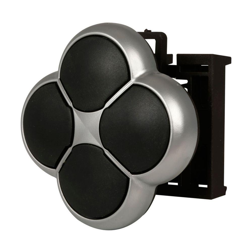M22-DI4-S-X7 CH BLK 4-WAY INTERLOCKED PB SIL-BZL ETCHED