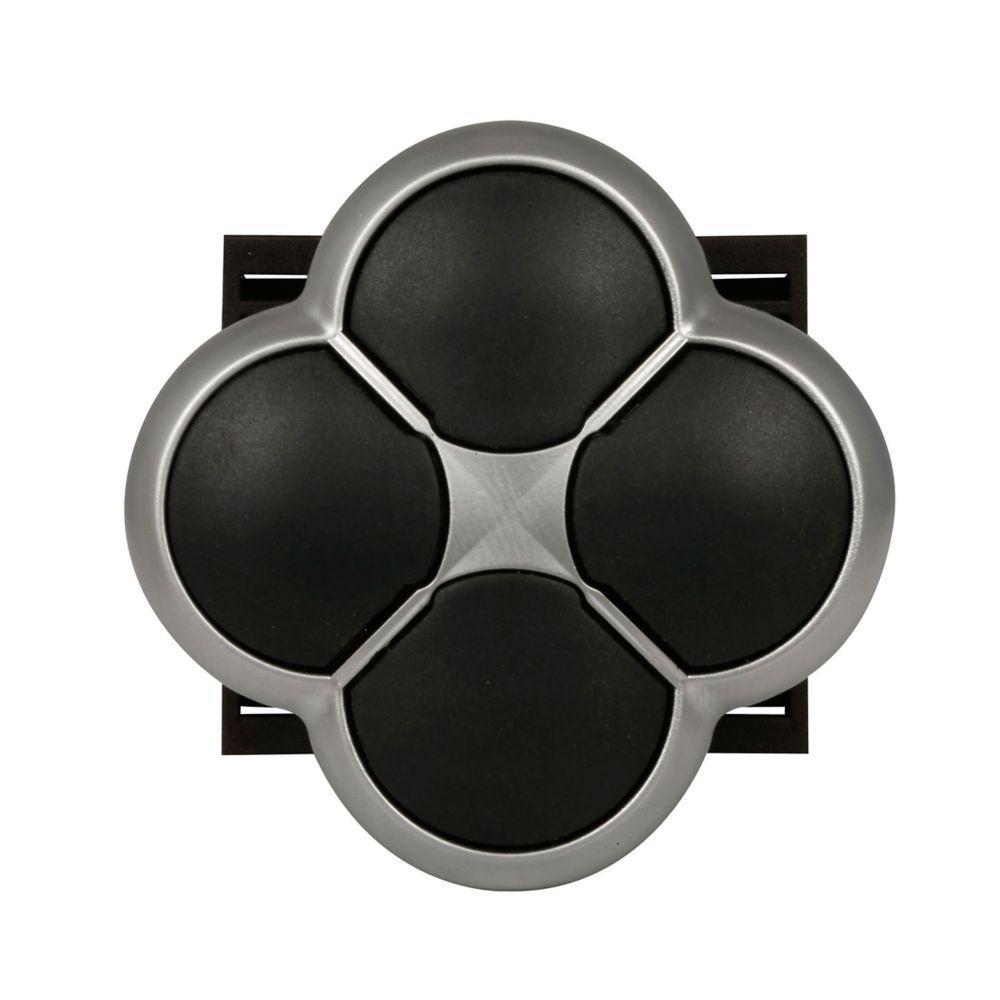 M22-DI4-S-X7 CH BLK 4-WAY INTERLOCKED PB SIL-BZL ETCHED