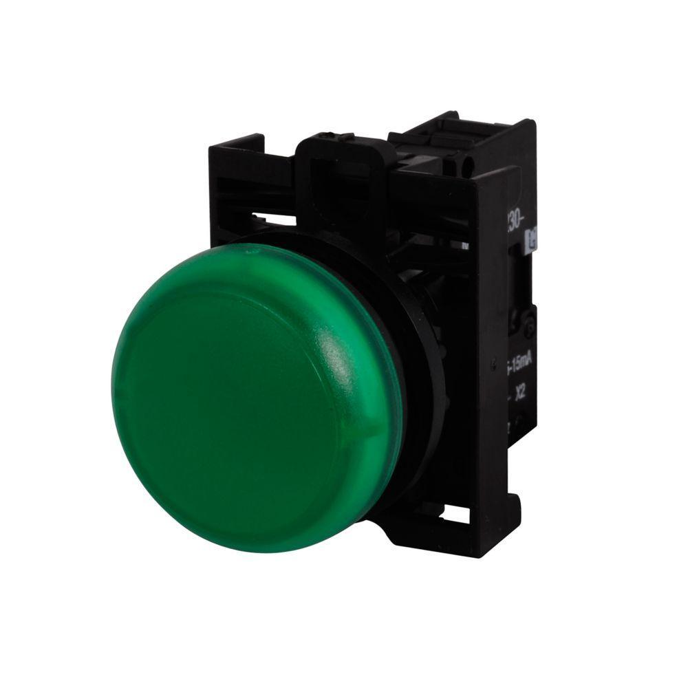 M22-LH-G-G CH PILOT INDICATING LIGHT 22MM GREEN CONICAL LENS LED 12-30V