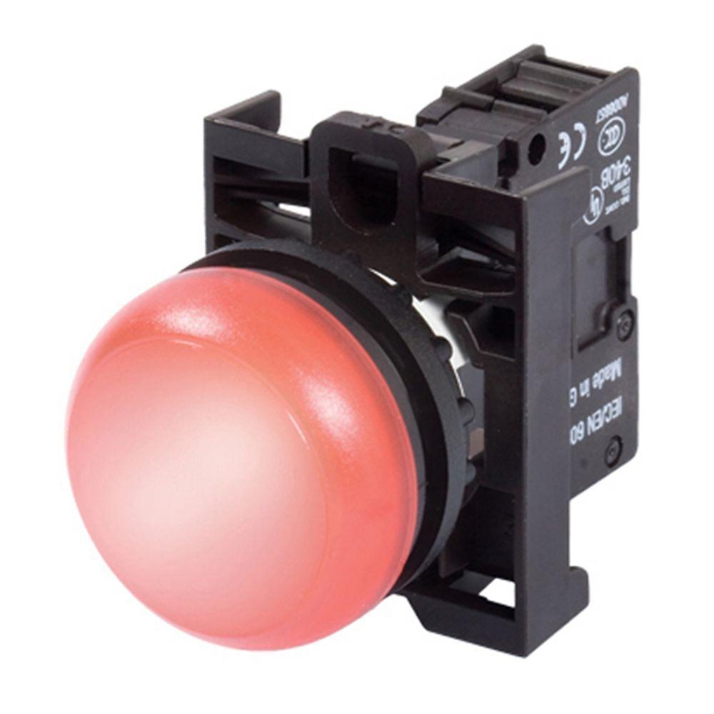 M22-L-R-R CH PILOT INDICATING LIGHT 22MM RED FLAT LENS LED 12-30V