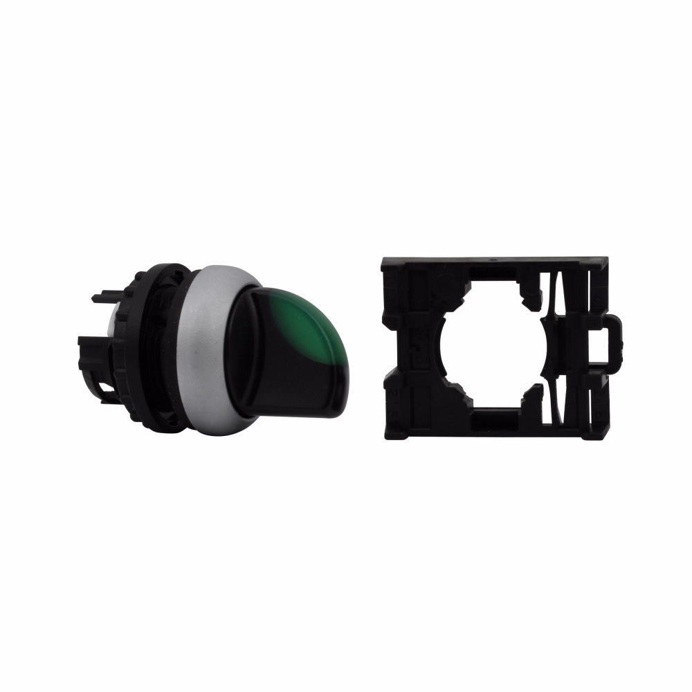 M22-WLK-G CH SELECTOR SWITCH 22MM OPERATOR GREEN 2POSITION ILLUMINATED MOMENTARY SILVER BEZEL (CAN BE CONVERTED TO MAINTAINED)